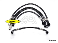 Stålflätad bromsledning fram och bak, BMW R850R, typ 259, med ABS, år 94-96