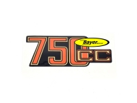 Sticker voor batterijklepje 750cc rood / goud