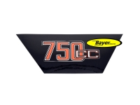 Emblem for battery cover 750ccm red/silver
