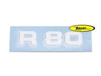Emblem for battery cover, white, BMW R80 Monolever