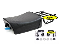 Single seat paris-dakar black inc. Luggage carrier and Mountingkit (kit), R65GS, R80G/S, R80 ST until 1987