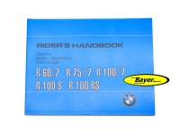 Owners manual (english), for BMW R60/7, R75/7, R100/7, R100S R100RS to 09/78