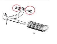 Tornillos cilíndricos (juego) para reposapiés del conductor, modelos BMW R2V