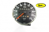 Original BMW Speedometer, W711, overhauled, white numbers, wide bars, BMW R2V Boxer models