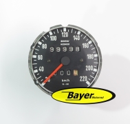 Alkuperäinen BMW-nopeusmittari, kunnostettu, valkoiset numerot, W691, BMW R90S R100RS