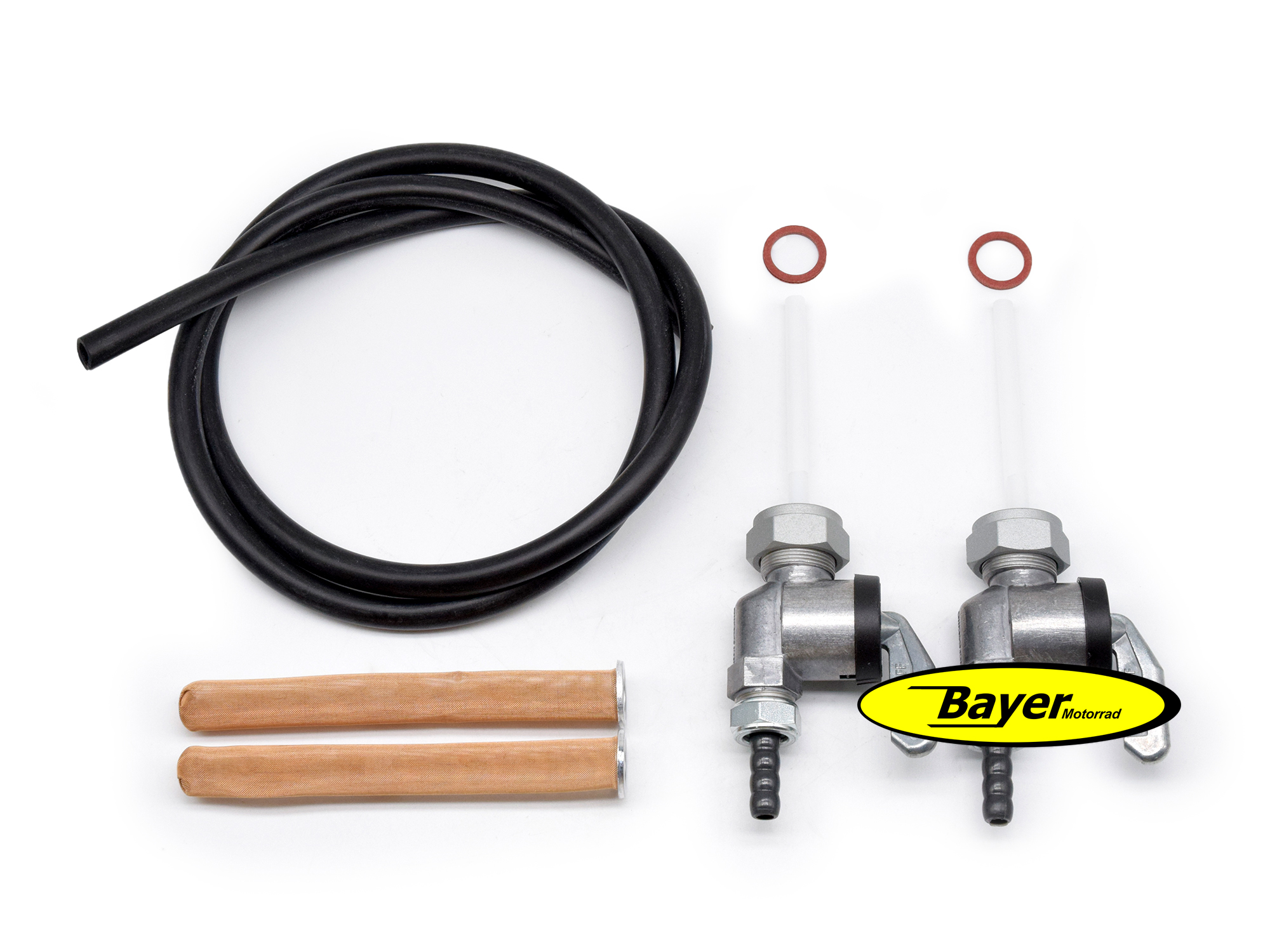 Set of fuel taps KARCOMA with straight outlet incl. strainer and fuel hose,  BMW R2V boxer models-1612558