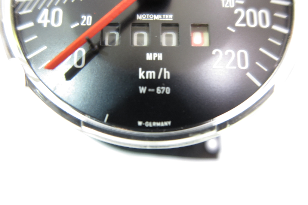 Original BMW Speedometer, overhauled, white numbers, W670, BMW R90S R100S