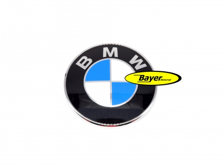 BMW embleem 70 mm, met chromen rand en 2 geleidepennen