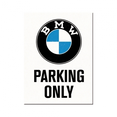 Magneet 6x8cm BMW - Alleen parkeren Wit