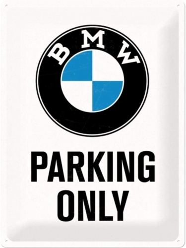 Blikken bord 30x40cm BMW - Parking Only White