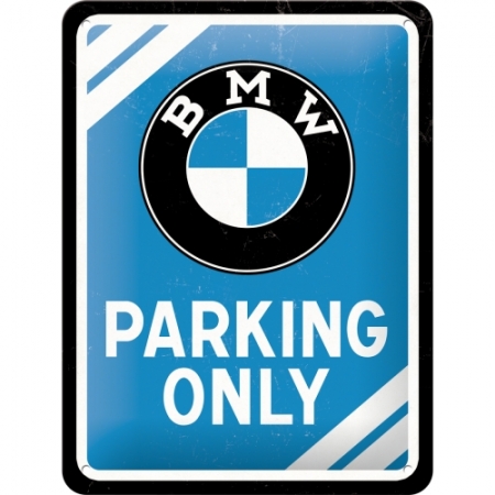 Blikken bord 15x20cm BMW - Parking Only Blue